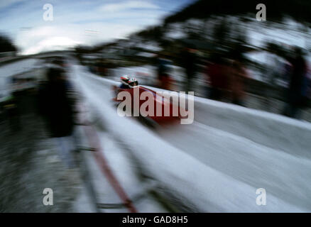 Winter Olympic Games 1992 - Albertville. General view of the Bobsleigh track from the games. Stock Photo