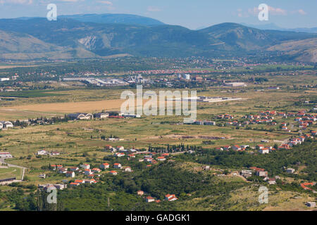 Environs of Mostar, Bosnia-Herzegovina.  Countryside with houses. Stock Photo