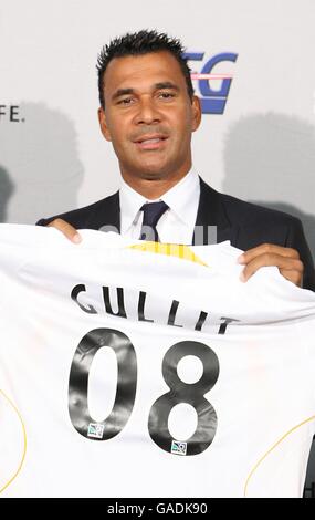 Ruud Gullit is introduced as the new head coach of the LA Galaxy, at the Home Depot Center in Los Angeles. Stock Photo