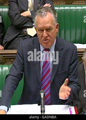 Work and Pensions Secretary Peter Hain talking in the House of Commons. The Government today announced a new medical test aimed at cutting the number of people on sickness-related benefits by 20,000 a year. Stock Photo