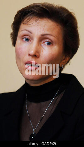 Marina Litvinenko pictured at the Euston Hilton Hotel one year after her husband Alexander died. Stock Photo