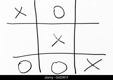 A hand drawn tic-tac-toe game  grid Stock Photo