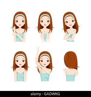 Girl Care Skin And Body Set, Facial, Beauty, Skin, Cosmetic, Makeup, Health, Lifestyle, Fashion Stock Vector