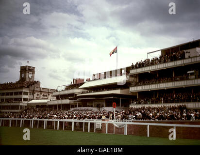 Horse Racing - Royal Ascot. The Royal Box and grandstand at Ascot. Stock Photo