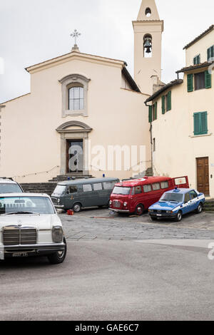 Vintage vehicles used by the emergency services in Florence from the 1960s, Tuscany, Italy Stock Photo