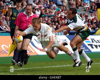 Commonwealth Games - Manchester 2002 - Rugby 7's - England v Cook Islands Stock Photo