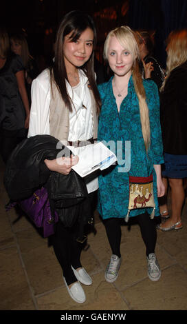 Evanna Lynch and Katie Leung at the Golden Compass World Premiere afterparty at the Tobacco Docks in London. Stock Photo