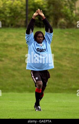 Soccer - FA Barclaycard Premiership - Liverpool Training. Salif Diao, Liverpool Stock Photo