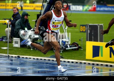 Athletics - Norwich Union Challenge - Great Britain v Russia v USA - Men's 110 Metre Hurdles Stock Photo