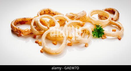 Image of delicious calamari sautéed in garlic to apply to label design Stock Photo