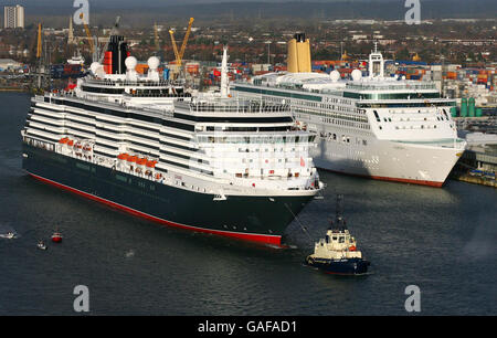 Cunard liner Queen Victoria in the Solent Stock Photo