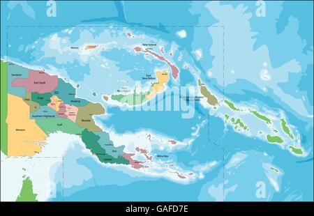Papua New Guinea map Stock Vector