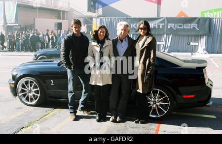 Justin Bruening, Deanna Russo, Bruce Davison and Sydney Tamiia Poitier star in the all new version of Night Rider,at the NBC Studios in Burbank, Los Angeles. Stock Photo