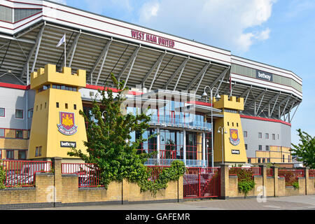 West Ham United football club Boleyn Ground stadium main entrance  few days after last game on 10 May 2016 at Upton Park Newham East London England UK Stock Photo