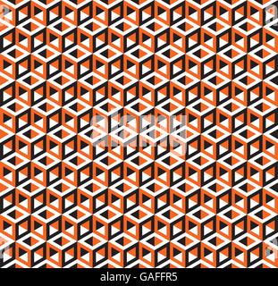 Seamless Abstract Geometric Cubes Optical Illusion Pattern Stock Vector