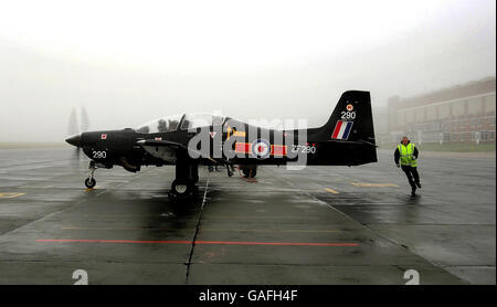 Tucano T1 ready for take off at RAF Cranwell in Lincolnshire. Stock Photo