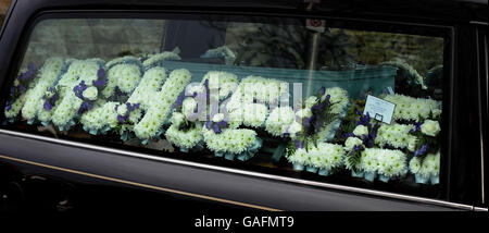 Archie Lee Hirst's coffin and floral tributes at St Paul's Church in Alverthorpe. Stock Photo