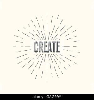 Hand drawn sunburst vector - create. Stock Vector