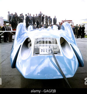 Donald Campbell's new Bluebird CN7/62, in which he was to break the World Land Speed Record in 1964 Stock Photo