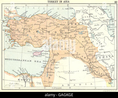 TURKEY: Turkey in Asia; Small map, 1912 Stock Photo