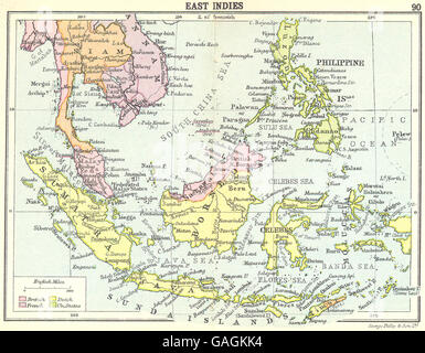 ASIA: East Indies; Small map, 1912 Stock Photo