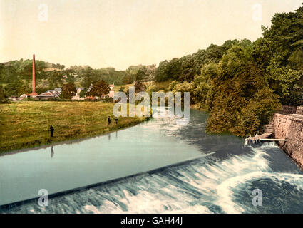 On the Allan Water, Bridge of Allan, Scotland, circa 1900 Stock Photo