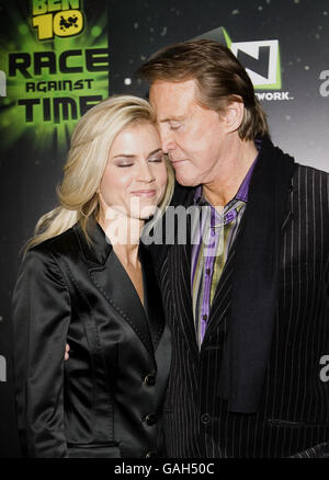 Lee Majors and wife arrive for the premiere of 'Ben 10: Race Against Time' at the Vue in Leicester Square, London. Stock Photo