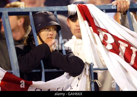 England fans watch the Euro 2004 match between England and Croatia