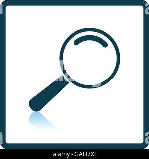 Icon of magnifier. Shadow reflection design. Vector illustration. Stock Vector