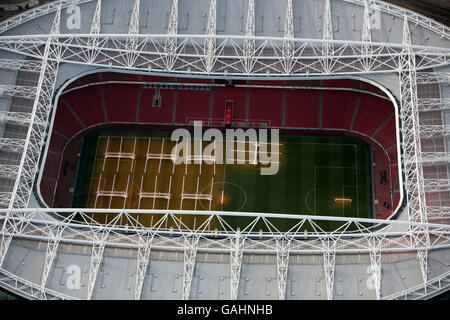 Aerial view of the Emirates Stadium. An aerial view of the Emirates Stadium, home of Arsenal Stock Photo