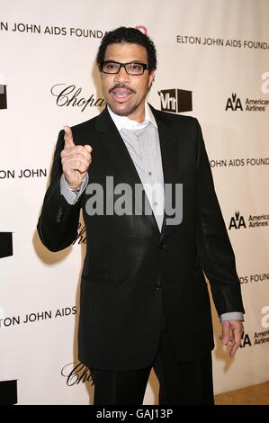 Lionel Richie arrives for the 16th Annual Sir Elton John AIDS Foundation Oscar Party at the Pacific Design Centre in Los Angeles. Stock Photo