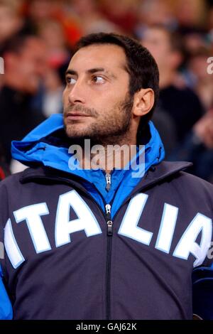 Soccer - European Championships 2004 Qualifier - Group Nine - Wales v Italy. Mark Iuliano, Italy Stock Photo