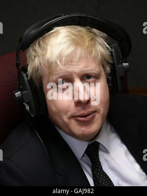 Boris Johnson on Virgin Radio Stock Photo