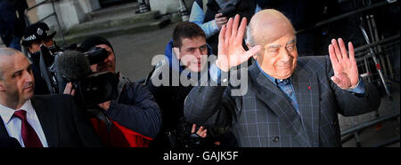 Mohamed al Fayed arrives at the High Court in London. Stock Photo