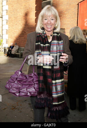 Carol Thatcher arrives at a memorial service for the late broadcaster Ned Sherrin CBE, held at St Paul's Church in Covent Garden, central London. Stock Photo