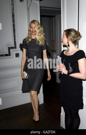 Claudia Schiffer arrives for the launch of Dom Perignon OEnotheque vintage 1995 at The Landau in London. Stock Photo