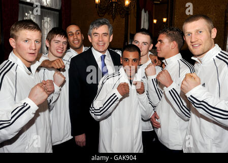 Boxing - Prime Minister with GB Olympic Boxers - Houses of Parliament Stock Photo