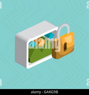 padlock with picture isolated icon design Stock Vector
