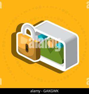 padlock with picture isolated icon design Stock Vector