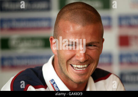 Soccer - England Press Conference - Grove Hotel. England's David Beckham during a Press Conference at The Grove Hotel, Hertfordshire. Stock Photo
