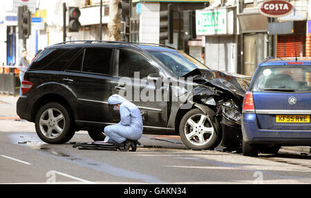 Woman dies in police pursuit Stock Photo