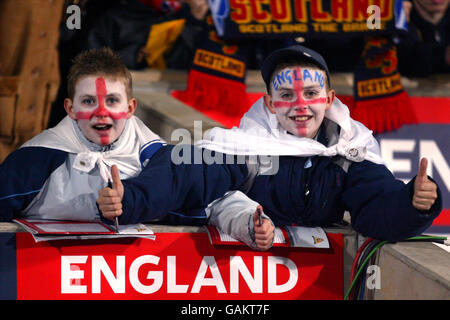 Soccer - International Friendly - England v Australia. Two England fans enjoy the game Stock Photo