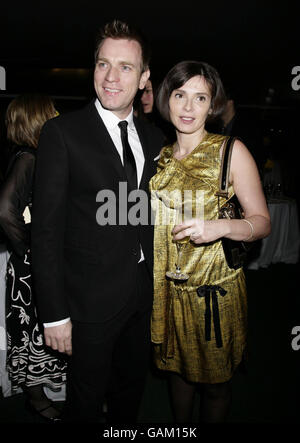 Ewan McGregor and wife Eve Mavrakis arriving for the Hampstead Theatre Spring Gala, at Lords Cricket Ground in London. Stock Photo