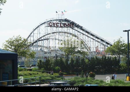 Luna Park's Cyclone ride in Coney Island Stock Photo