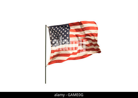 American flag isolated on white background. Stock Photo