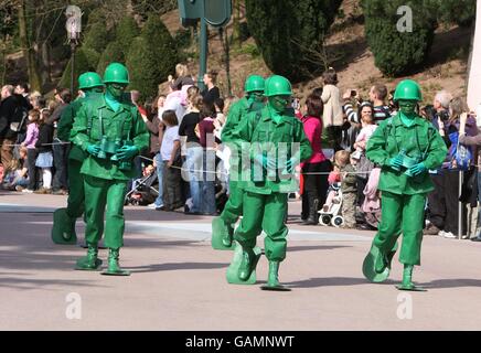 Toy Story characters during The Disney Parade at Disneyland Paris. Stock Photo