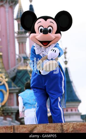 Mickey Mouse is seen at Candleabration during the 15th Anniversary Celebration of Disneyland Paris. Stock Photo