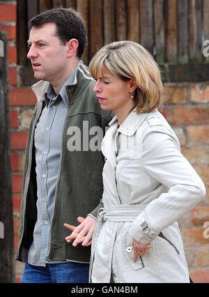 Kate and Gerry McCann arrive at St. Mary & St. John Rothley Parish Church, Rothley, Leicestershire, for a service to mark the first anniversary of their daughter Madeleine's disappearance in Praia Da Luz, Portugal. Stock Photo