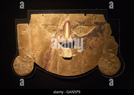 Gold inca mask Stock Photo