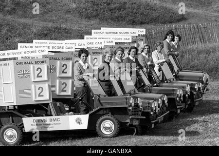 Golf - Ryder Cup - Great Britain and Ireland v USA - Royal Birkdale. A British Motor Corporation Mini-Mokes, which will travel the course showing scores. Stock Photo